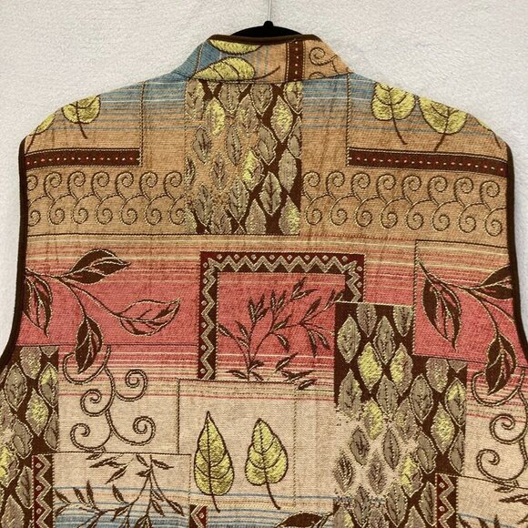 Alfred Dunner Southwestern Tapestry Zip Up Vest Womens 16W Nature Forest Color - Picture 11 of 11